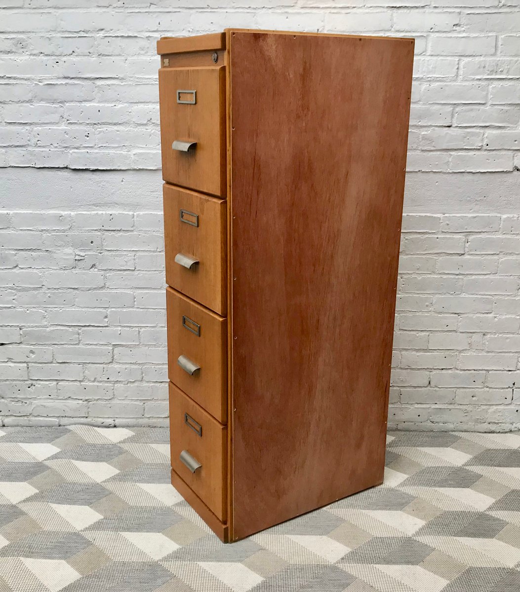 Vintage Wooden Filing Cabinet From Cartl Kist Bei Pamono Kaufen