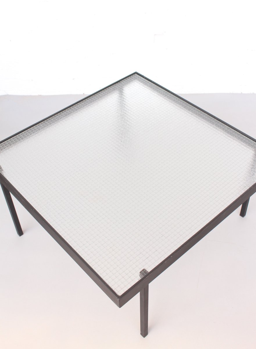 Vintage Metal Glass Coffee Table By Janni Van Pelt 1960s For Per Piece