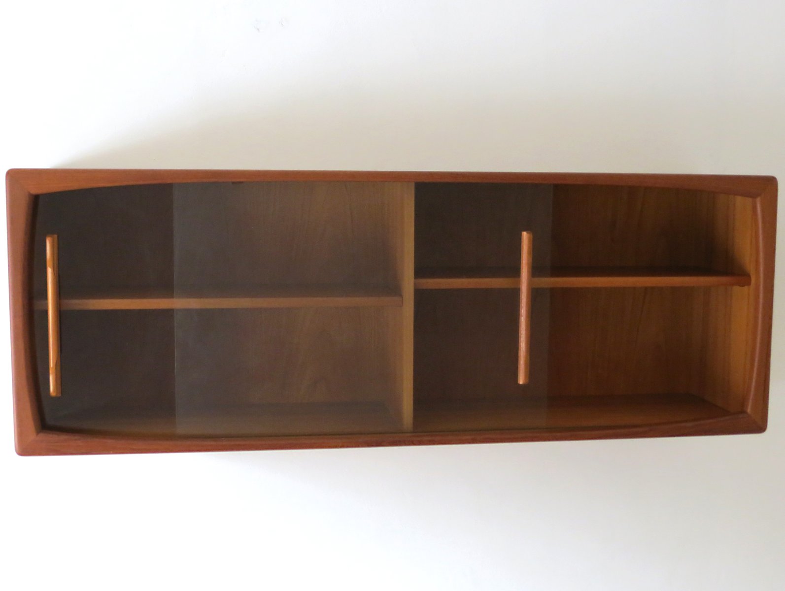 MidCentury Modern Wall Shelf with Sliding Glass Doors from Dyrlund