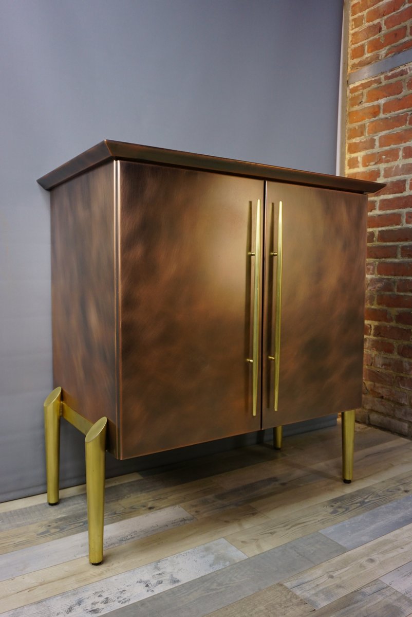 Vintage Bar in Copper and Brass from Belgo Chrom for sale at Pamono