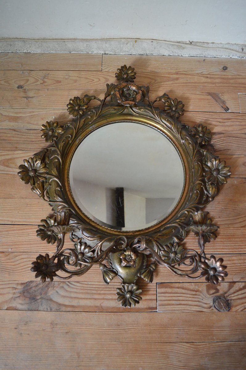 Antique Large Mirror With Candlestick Holders For At Pamono Antique Large Mirror With Candlestick Holders