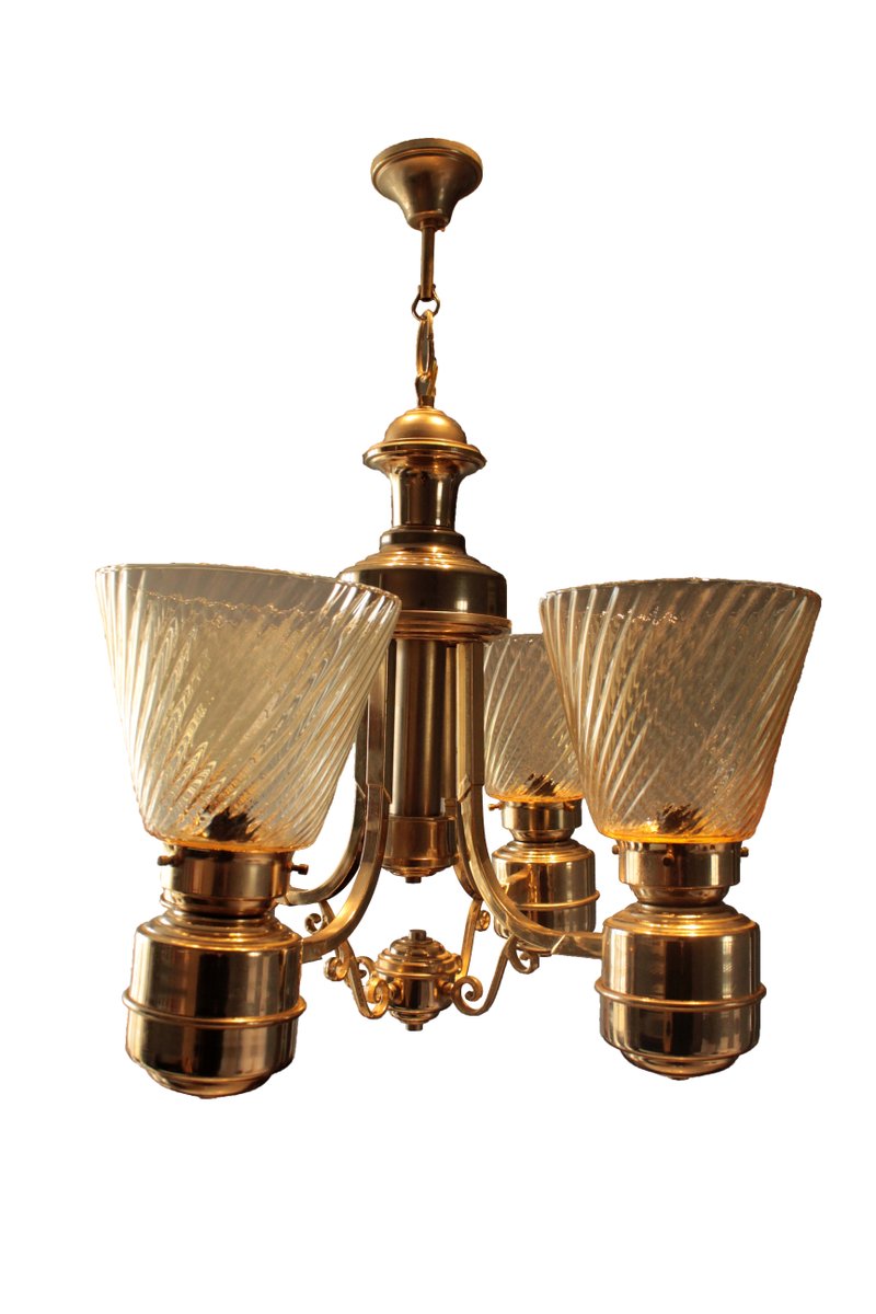 Italian Art Deco Chandelier In Murano Glass 1940s For At Pamono