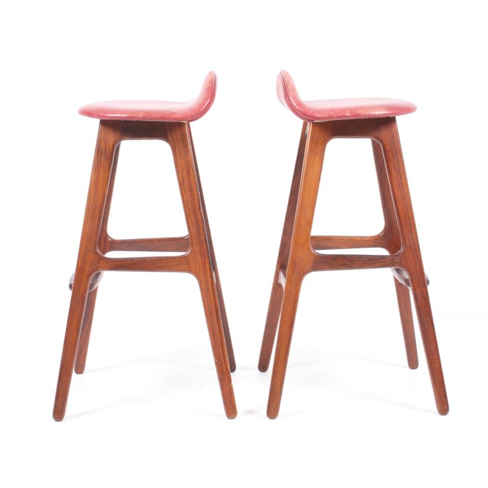 Vintage rosewood barstools by erik buch for odense møbelfabrik ... Bolighuse odense