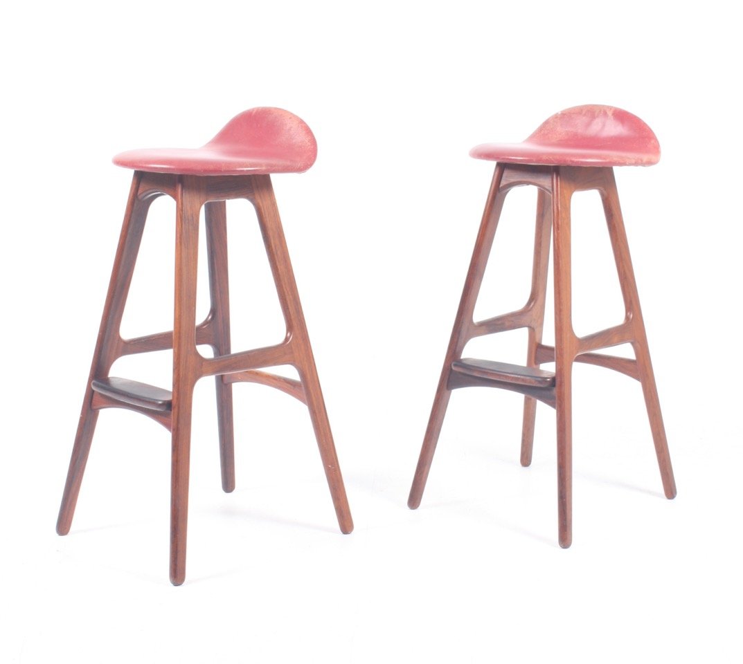 Vintage rosewood barstools by erik buch for odense møbelfabrik ... Bolighuse odense