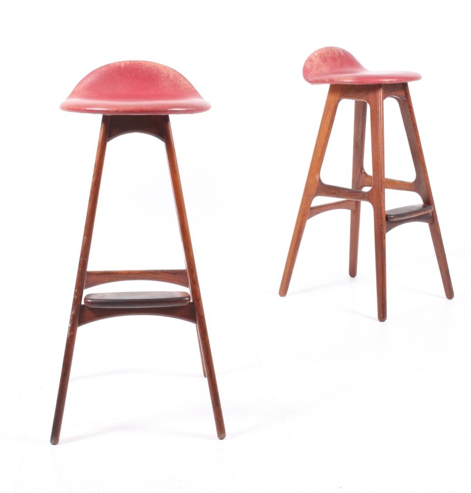 Vintage rosewood barstools by erik buch for odense møbelfabrik ... Bolighuse odense