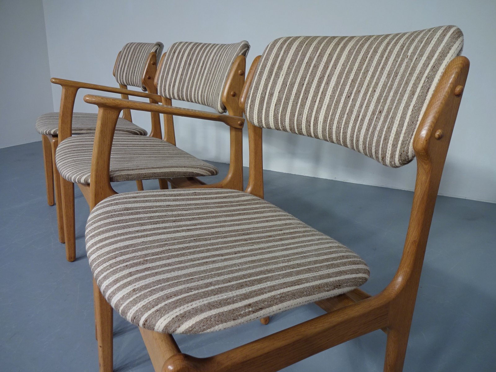 Danish Oak Armchair & 2 Dining Chairs by Erik Buch for OD M¸bler