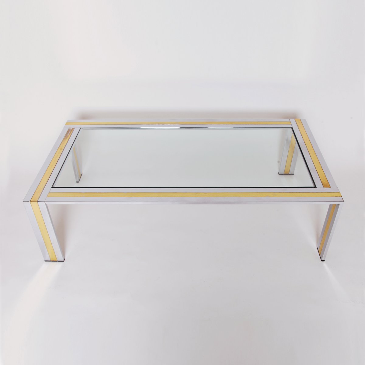 Vintage Chrome Brass Coffee Table For At Pamono Vintage Chrome Brass Coffee Table 6 1 682 00 Per Piece