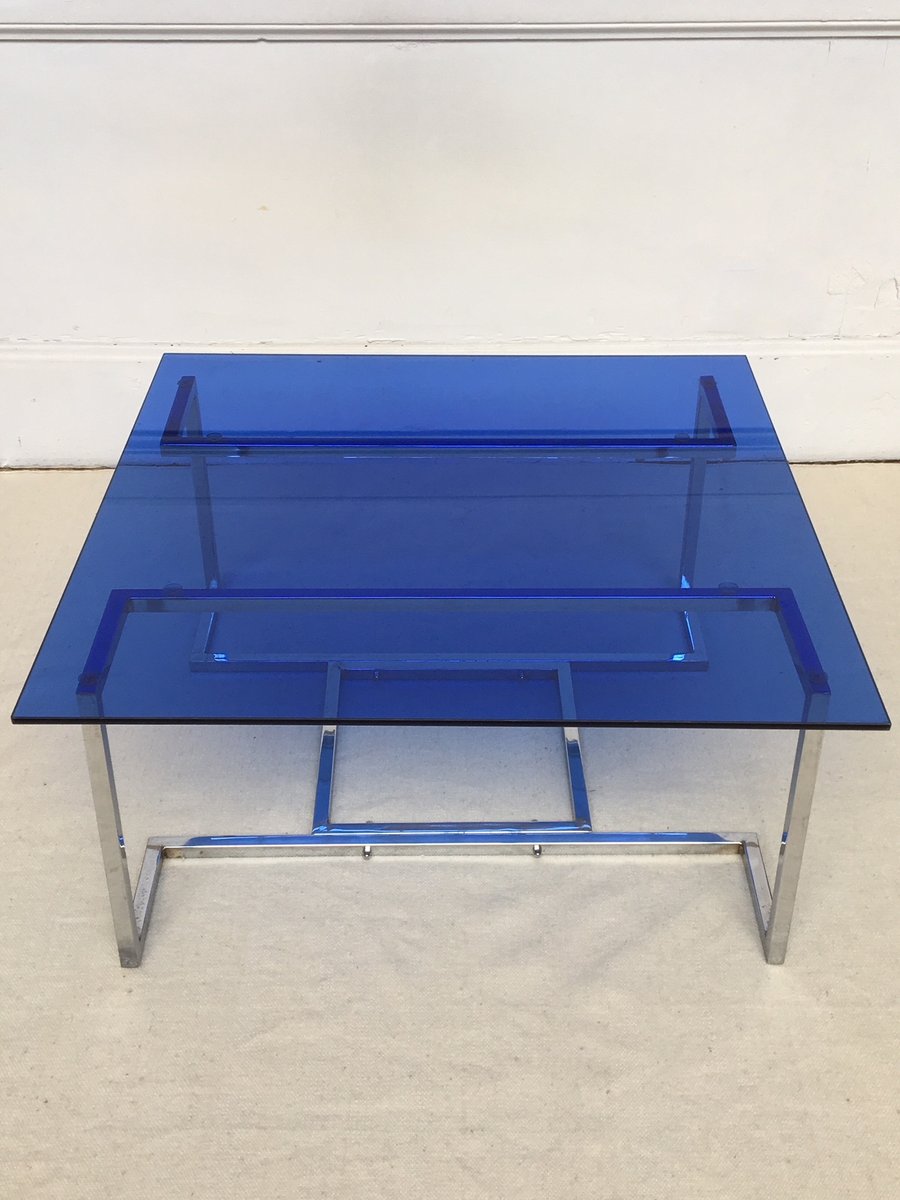 Vintage Coffee Table With Blue Glass Top Ideas Vintage Coffee Table With Blue Glass Top Designs