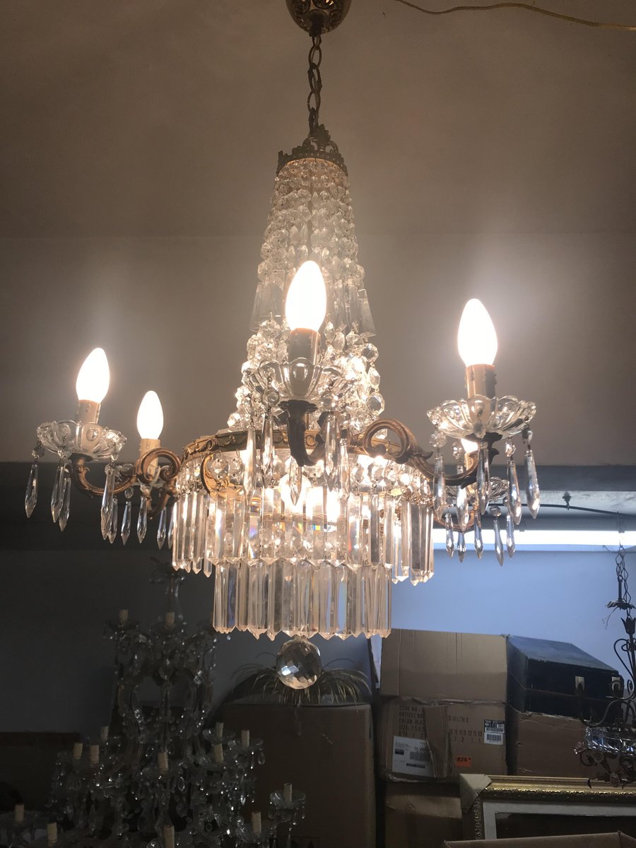 Vintage Italian Crystal Chandelier For At Pamono