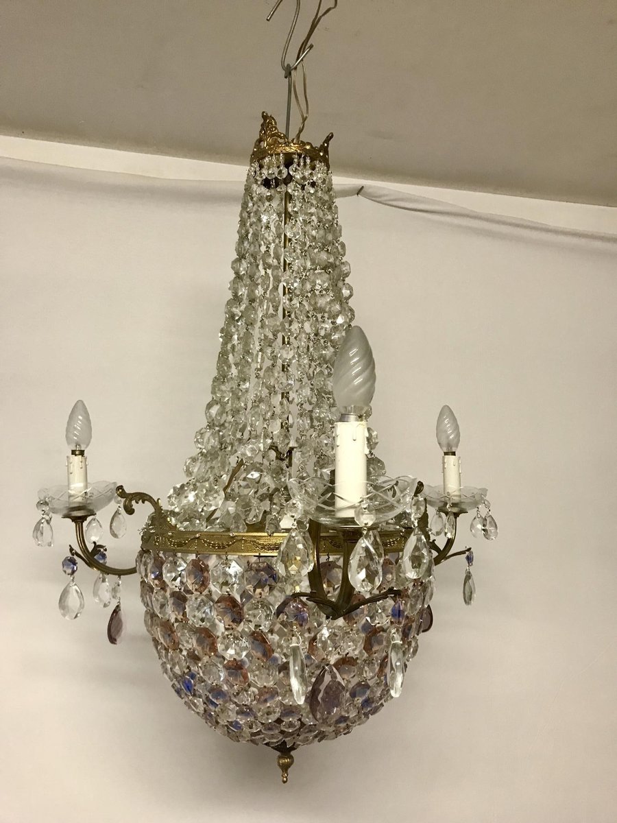 Vintage Italian Crystal Chandelier For At Pamono Vintage Italian Crystal Chandelier
