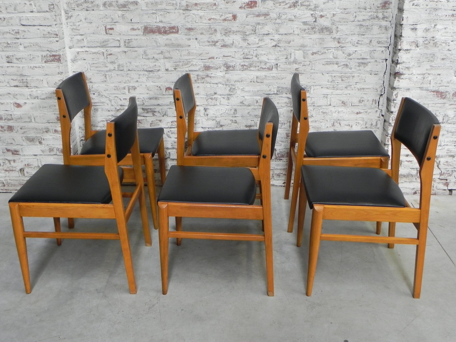 Vintage Dining Room Chairs With Skai Set Of 6 For Sale At Pamono