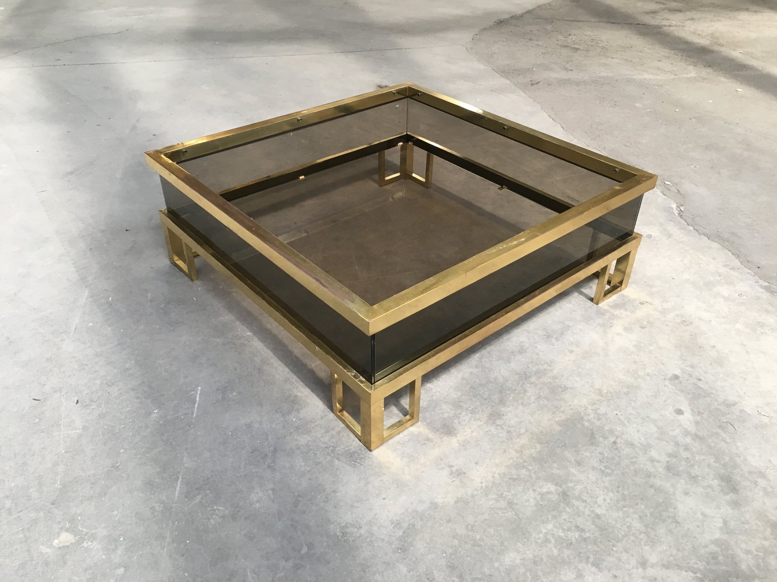 Vintage French Brass Coffee Table With Sliding Glass Top Vintage French Brass Coffee Table With Sliding Glass Top