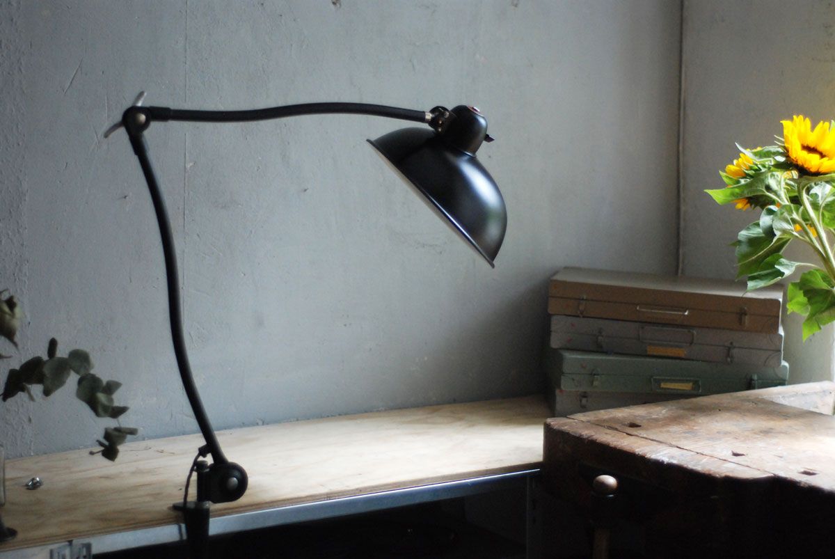 Articulated Desk Lamp With Clamp Base By Christian Dell For Helo