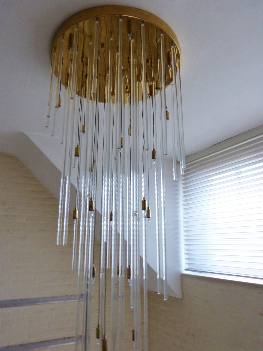 Large Crystal Rod Chandelier From Lightolier 1976 For At Pamono Large Crystal Rod Chandelier From Lightolier 1976