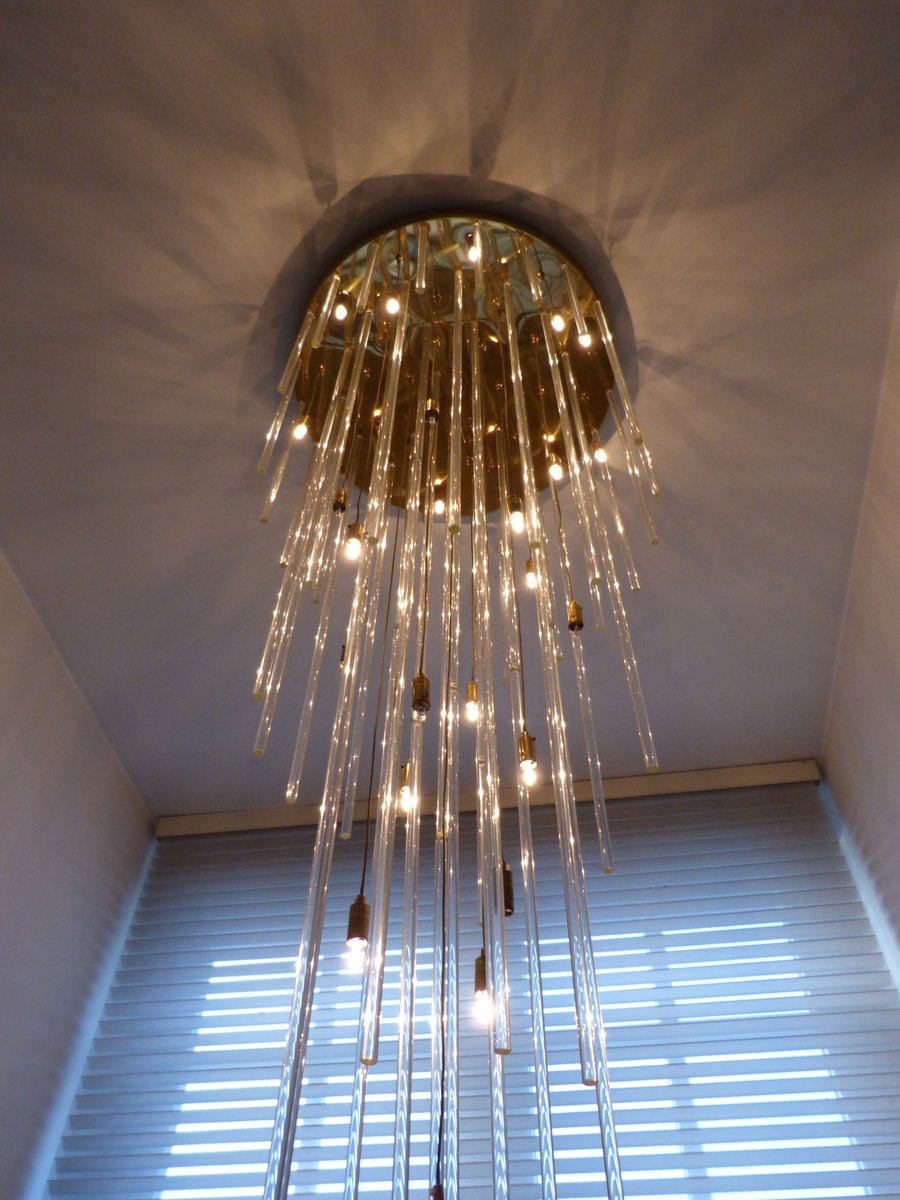 Large Crystal Rod Chandelier From Lightolier 1976 For At Pamono Large Crystal Rod Chandelier From Lightolier 1976