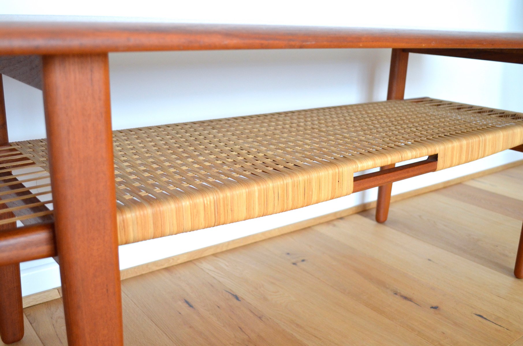 Coffee table with rattan shelf by kurt Ãstervig for jason møbler ... Rattan lounge møbler