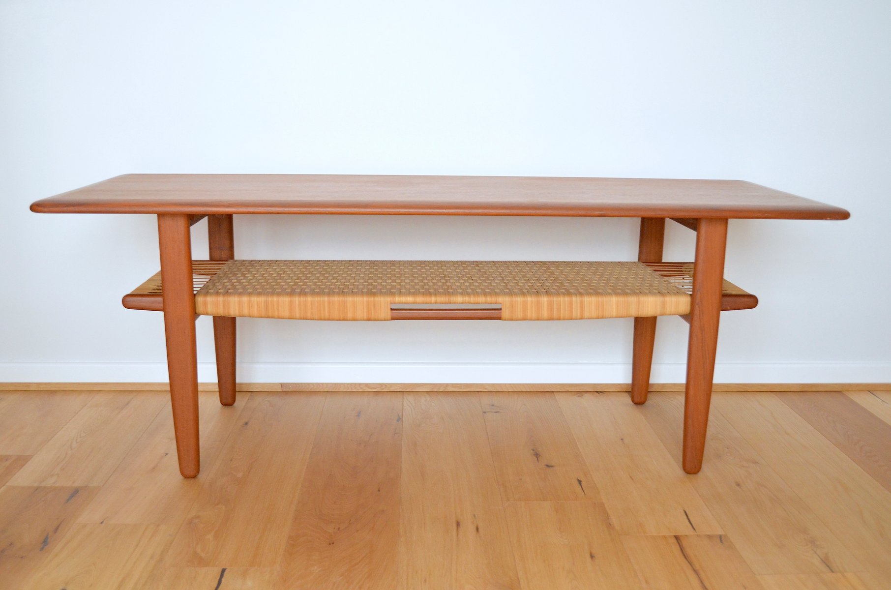 Coffee table with rattan shelf by kurt Ãstervig for jason møbler ... Rattan lounge møbler