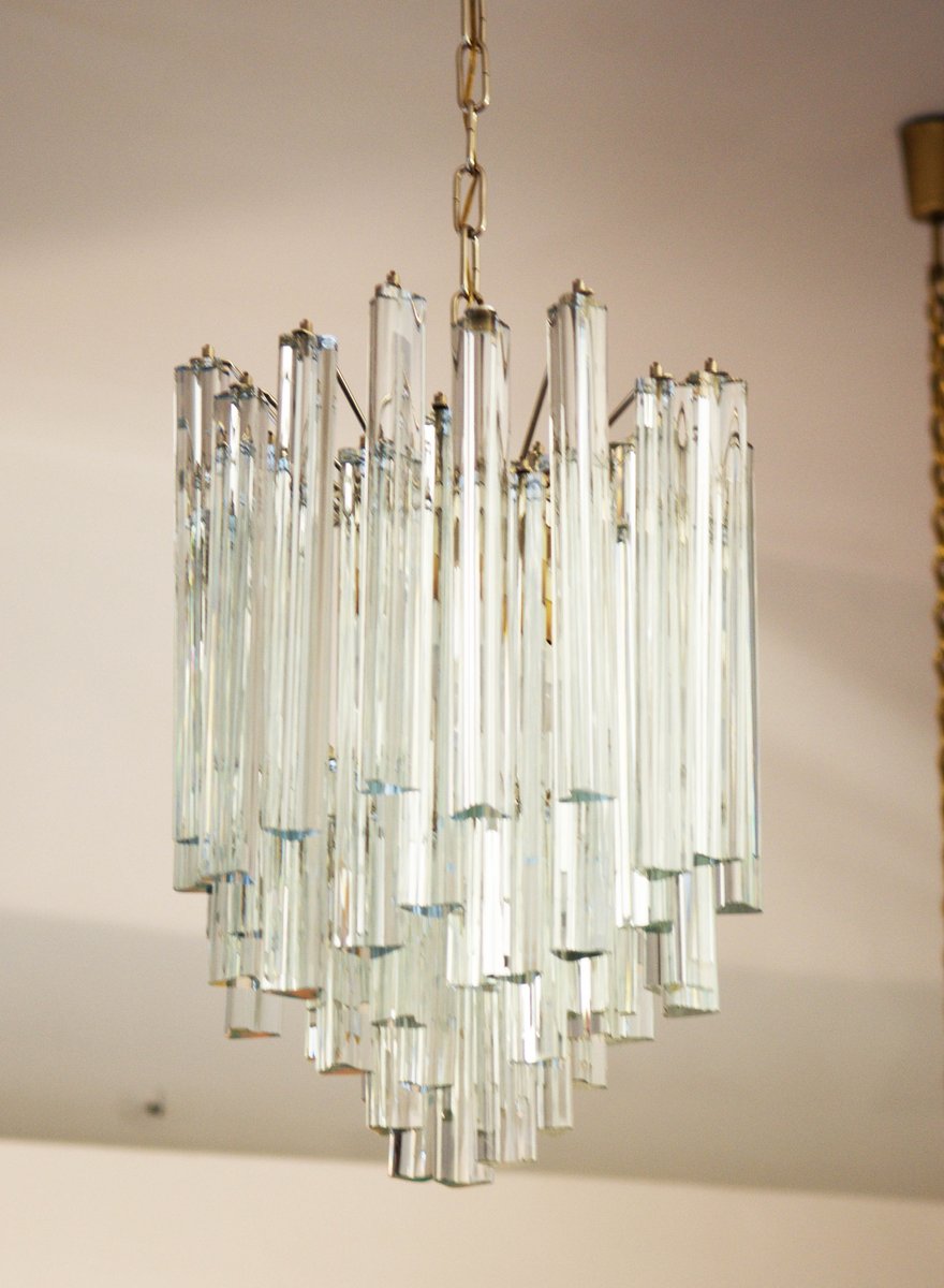 Lead And Crystal Triangular Prism Chandelier By J T Kalmar For Lead And Crystal Triangular Prism Chandelier By J T Kalmar For At Pamono
