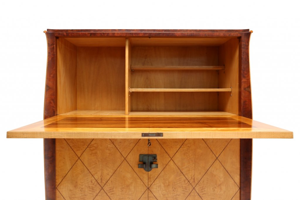 Vintage Art Deco Kabinett aus Ahornholz & Wurzelholz bei Pamono kaufen