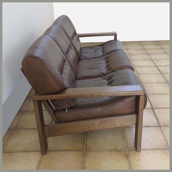Vintage German Three Seater Leather Sofa For At Pamono Vintage German Three Seater Leather Sofa