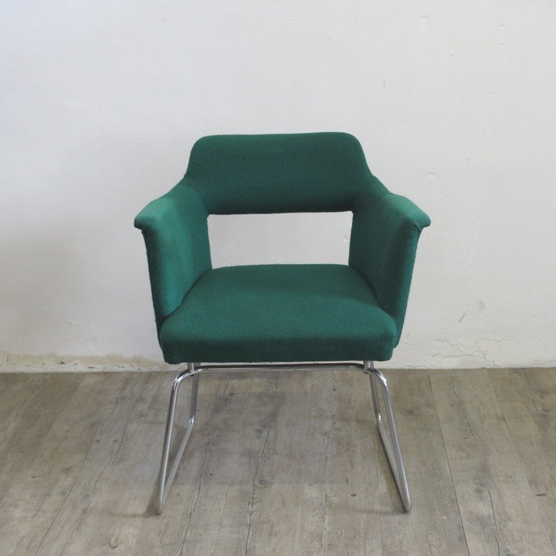 Vintage Steel Tube Chair, 1950s for sale at Pamono